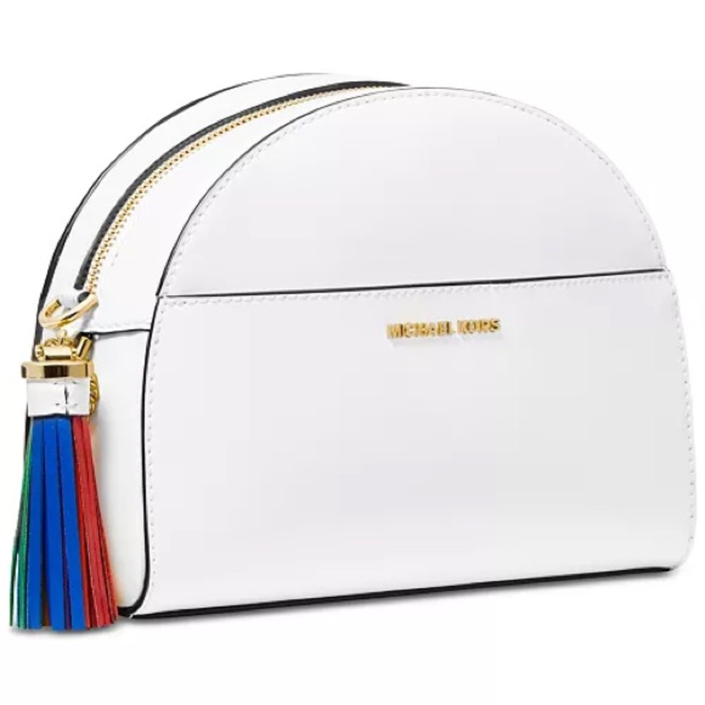 Michael Kors NWT Wrapped in Plastic Rainbow Half Moon Crossbody MSRP: $348.00 - Picture 3 of 14